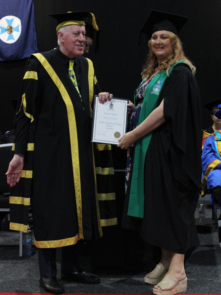 Kristy-Lee Wenham graduated with a Bachelor of Occupational Therapy (Honours) at the CQUniversity graduation ceremony in Bundaberg on December 14, 2023.
