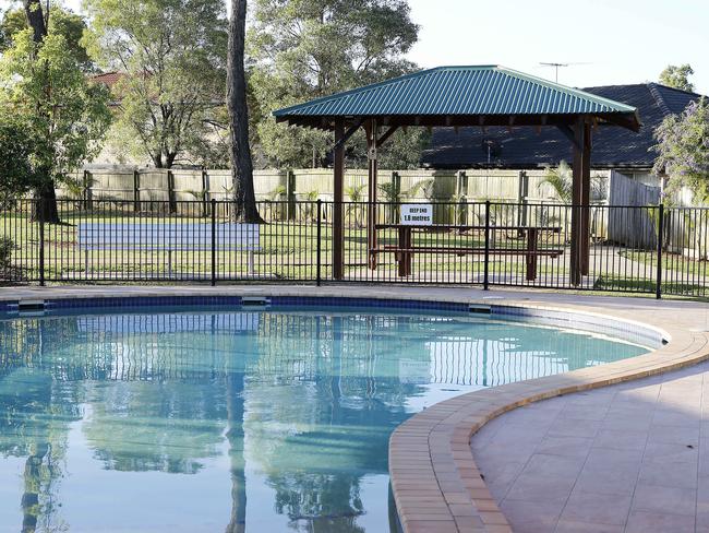 The pool area at the Brendale gated complext. Picture: Josh Woning/AAP