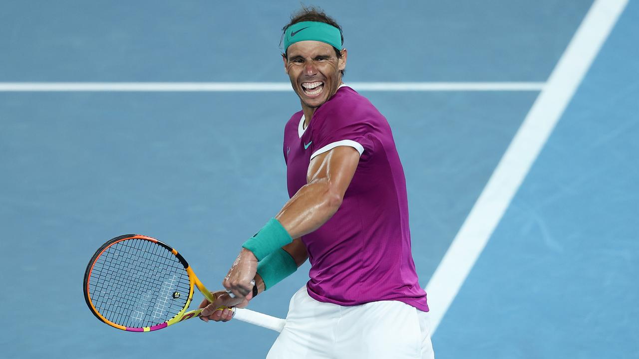 Nadal se enfrentará a Daniel Medvedev en la final del Abierto de Australia.  (Foto de Graham Denholm/Getty Images)