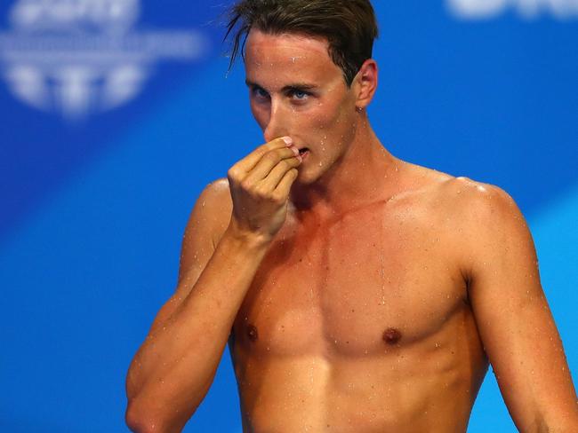 GOLD COAST, AUSTRALIA - APRIL 08:  Cameron McEvoy of Australia looks dejected following the Men's 100m Freestyle Final on day four of the Gold Coast 2018 Commonwealth Games at Optus Aquatic Centre on April 8, 2018 on the Gold Coast, Australia.  (Photo by Clive Rose/Getty Images)