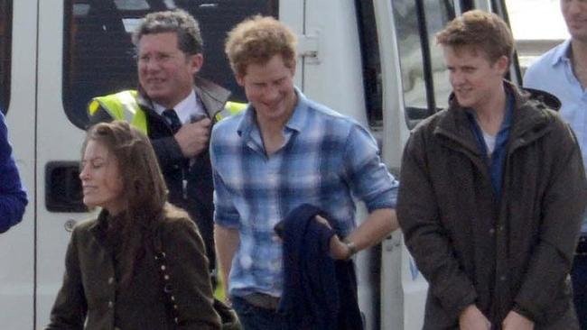 The new Duke enjoys an outing with his pals William and Harry.