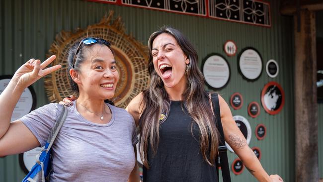 PPhullis Ho and Taylor Paige on day three of Garma Festival, on Sunday August 6. Picture: Pema Tamang Pakhrin