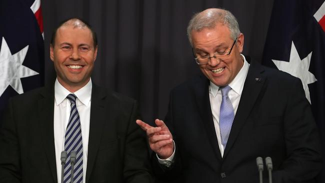 Josh Frydenberg and Scott Morrison. Picture Kym Smith