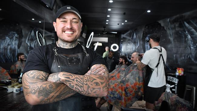 Ryan Tawhiti-Watson is the man behind Forever Barbers. Picture: Patrick Woods.