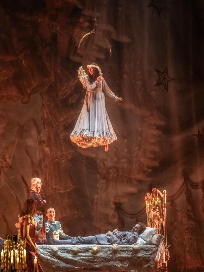 Cirque du Soleil's Corteo being performed on stage. Costumes: Dominique Lemieux. Picture: Johan Persson
