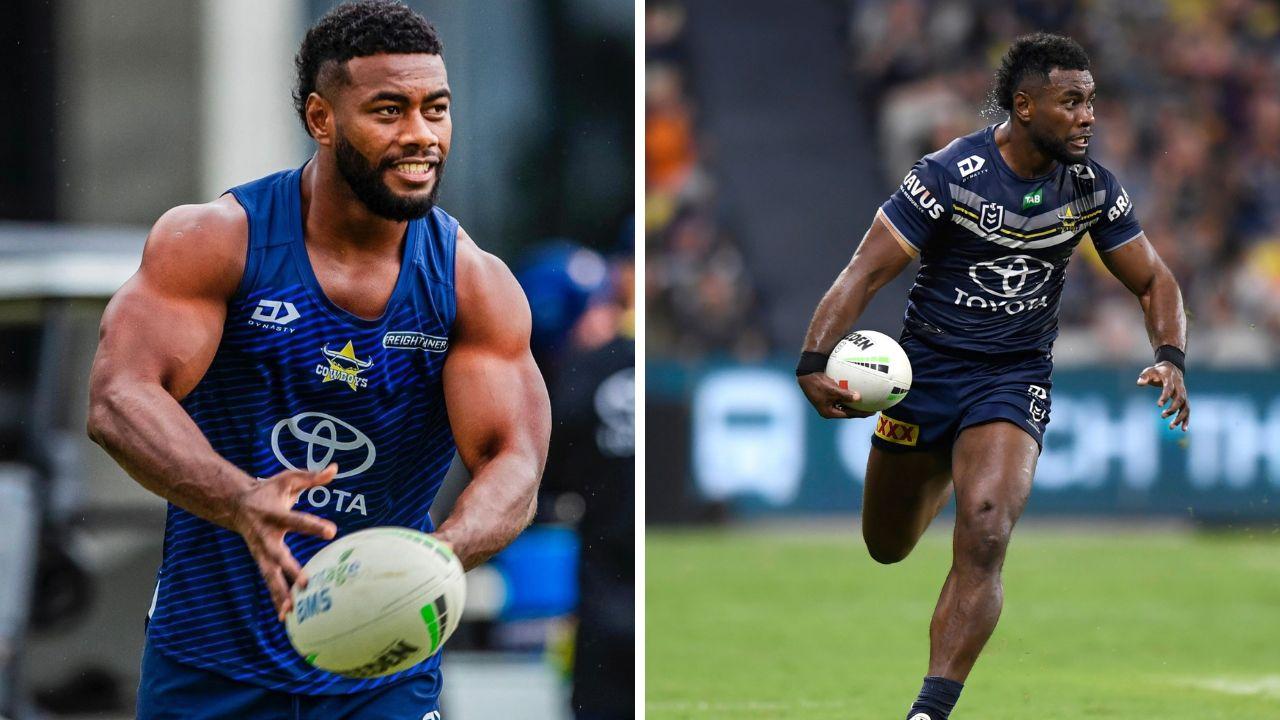 25-year-old North Queensland Cowboys player Semi Valemei has marked his Facebook relationship status as single. Pictures (L to R): Instagram / NRL Photos