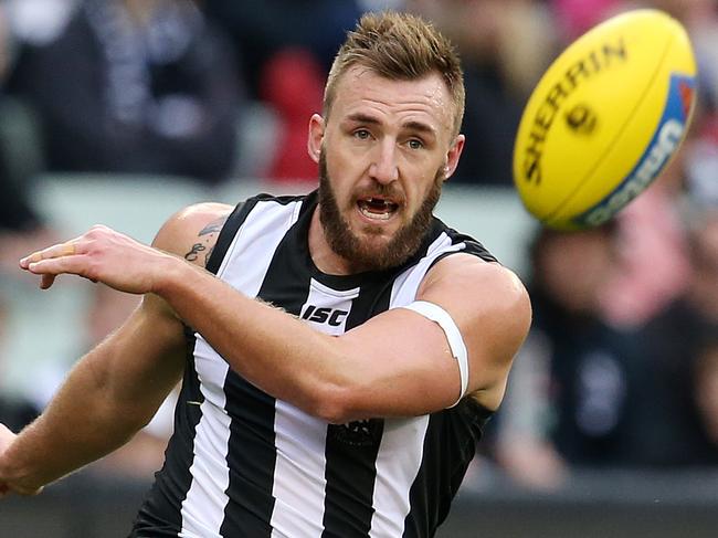 AFL Round 14. 24/06//2018. Collingwood v Carlton at the MCG.  Collingwood's Lynden Dunn   . Pic: Michael Klein