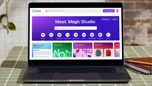 Canva has rolled out a new fund for creators who let the company train its AI engine on their designs. Picture: Supplied,