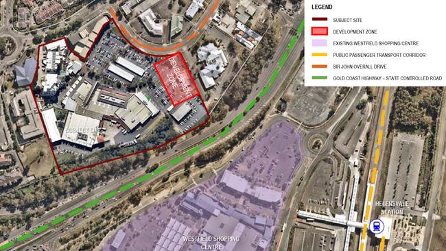 Map showing where new tower will be built at Helensvale Plaza.