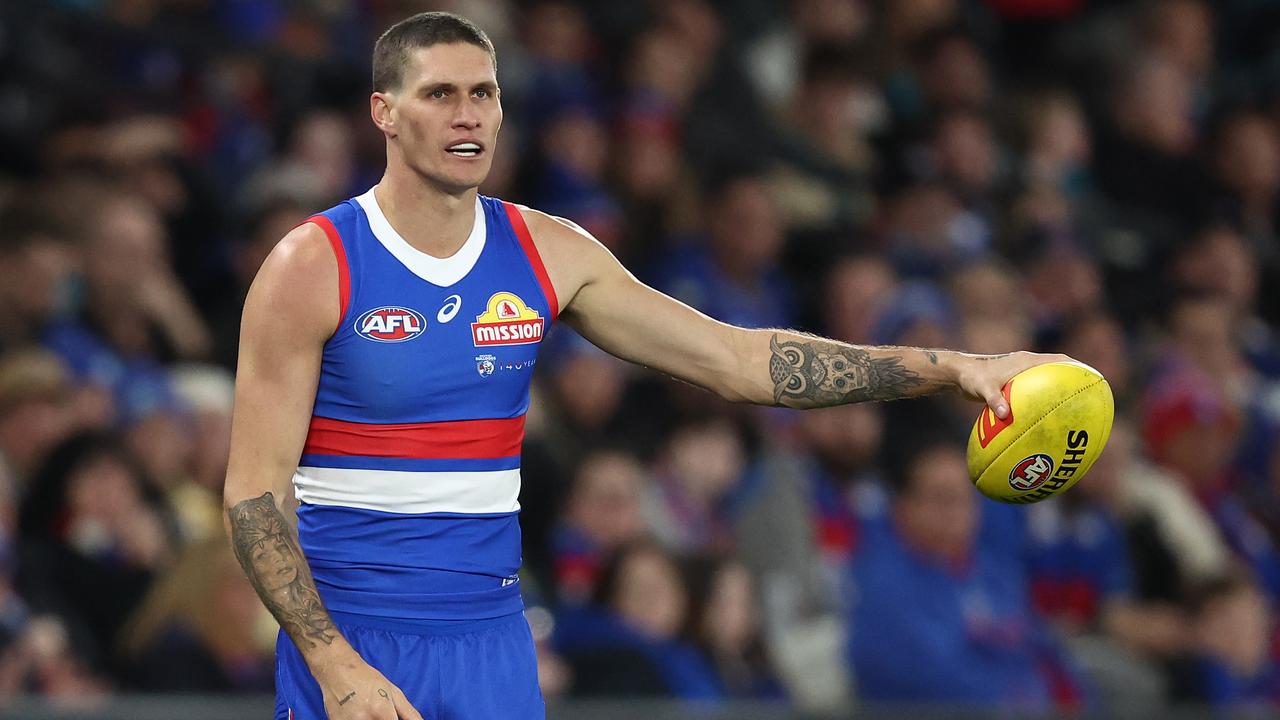 MELBOURNE, AUSTRALIA - JUNE 09: Rory Lobb of the Bulldogs in action during the 2023 AFL Round 13 match between the Western Bulldogs and the Port Adelaide Power at Marvel Stadium on June 9, 2023 in Melbourne, Australia. (Photo by Michael Willson/AFL Photos via Getty Images)