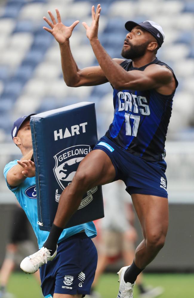 Ratugolea loves to fly at the ball. Picture: Mark Wilson