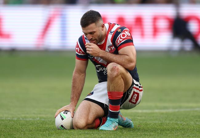 James Tedesco down with concussion. Picture: Matt King/Getty Images