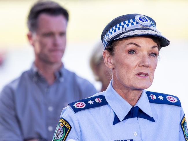 SYDNEY, AUSTRALIA. NewsWire Photos.December 20, 2024.NSW Police Commissioner Karen Webb  discusses the upcoming holiday period. Picture: NewsWire / Jeremy Piper