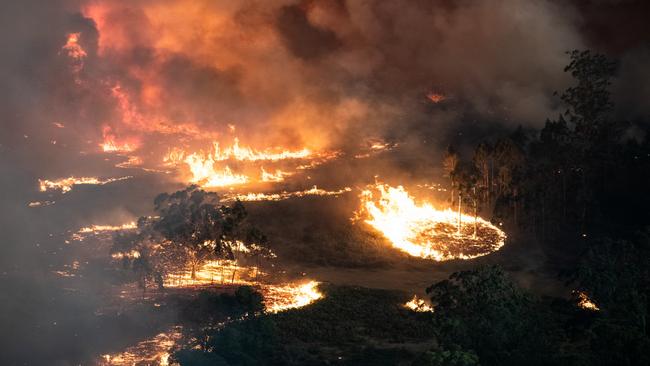 Fires raged near Bairnsdale. Picture: State Control Centre