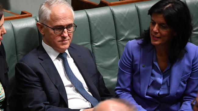 MP Julia Banks, right, said the ousting of Malcolm Turnbull was the “last straw”. Picture: AAP Image/Mick Tsikas