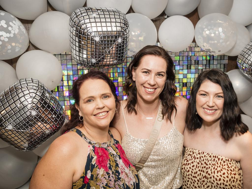 Celebrating New Year's Eve are (from left) Stacey Finck, Alli Maher and Jill Hughes at The Rock, Sunday, December 31, 2023. Picture: Kevin Farmer