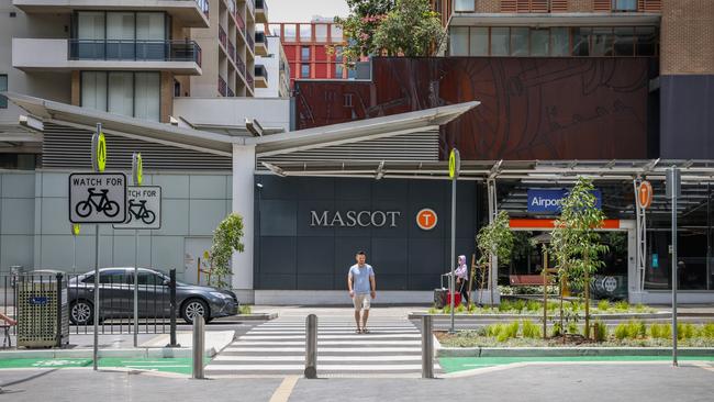 Transport Minister Jo Haylen and Heffron MP Ron Hoenig inspecting the new entrance on Bourke St at Mascot station.