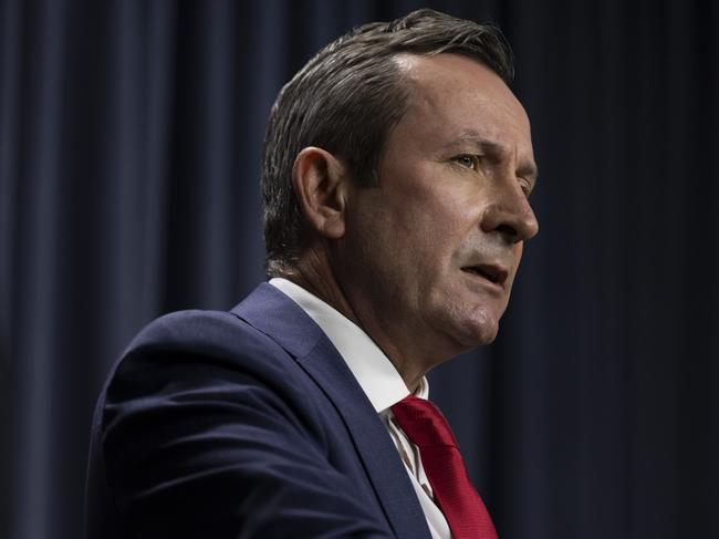 WA Premier Mark McGowan provided the update on Tuesday. Picture: Matt Jelonek/Getty Images