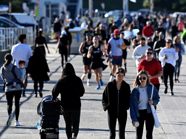 SYDNEY, AUSTRALIA - NewsWire Photos JULY, 03, 2021: People are seen exercising at Bondi Beach in Sydney. Picture: NCA NewsWire/Bianca De Marchi