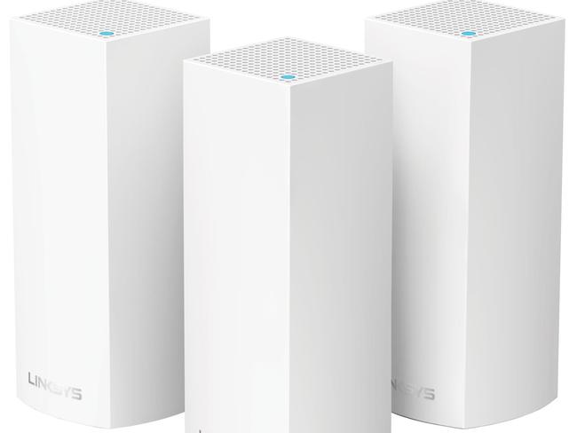 The vertical design has antennas in the middle and top of the unit for improved performance. Picture: Linksys