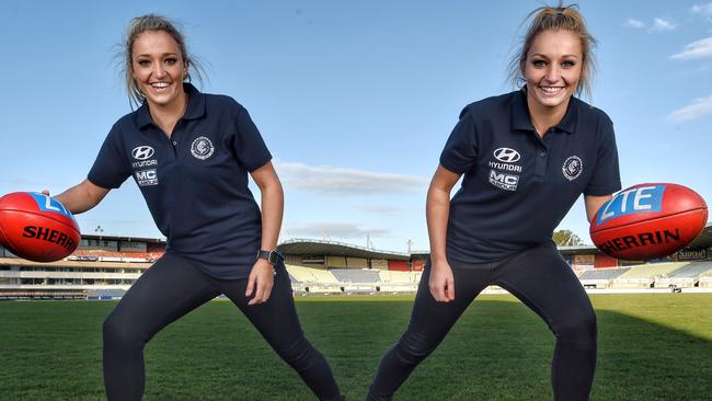 Jess and Sarah Hosking were both drafted by Carlton. Picture: Tony Gough