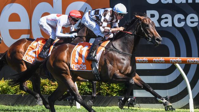 Magic Time ridden by Michael Dee wins the Neds Sir Rupert Clarke Stakes at Caulfield Racecourse on November 18, 2023 in Caulfield, Australia. (Photo by Pat Scala/Racing Photos via Getty Images)