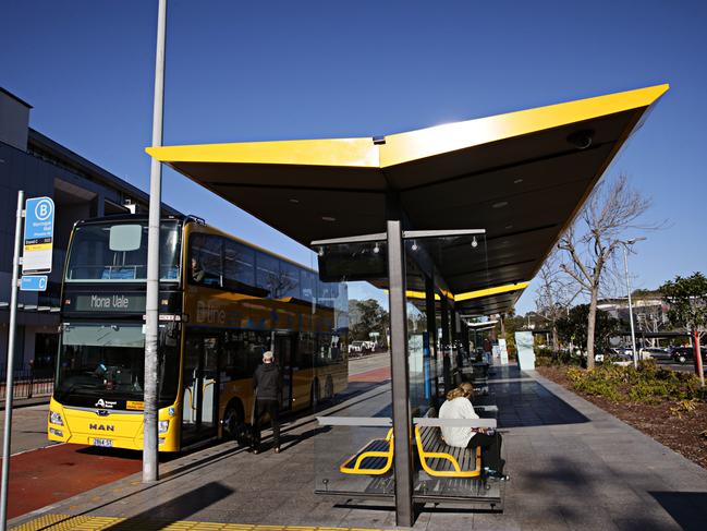 The B-Line pulls up at Warringah Mall. Picture: Adam Yip.