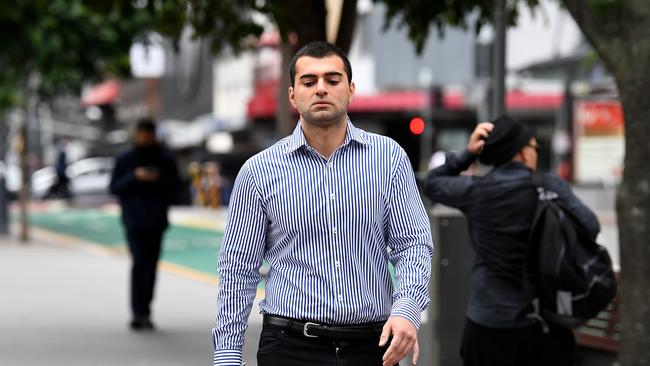 Ali Ebrahimi arrives at the District Court in Brisbane. Picture: Dan Peled