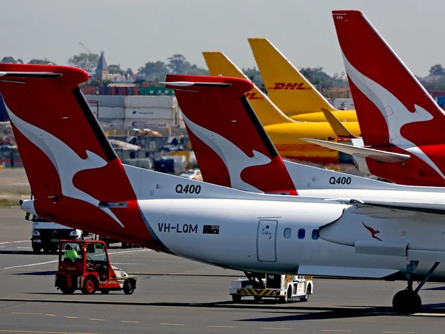 SYDNEY, AUSTRALIA - NewsWire Photos - OCTOBER 14, 2022: General generic editorial stock image of Qantas aircraft at Sydney Domestic Airport. Picture: NCA NewsWire / Nicholas Eagar