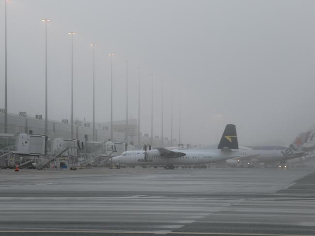 ADELAIDE, AUSTRALIA - NewsWire Photos July 12, 2022:  Adelaide Airport where 15 flights have been delayed and 6 cancelled due to fog. Picture: Naomi Jellicoe