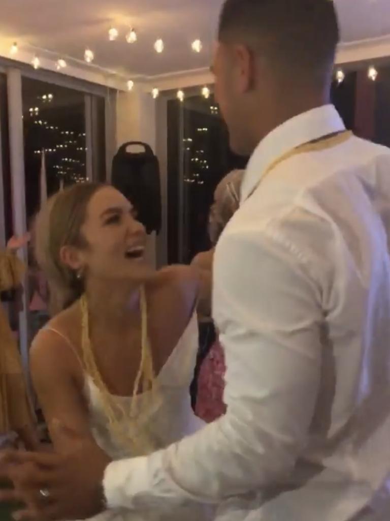Natalia O'Toole and Valentine Holmes marry in Townsville on Easter Sunday.