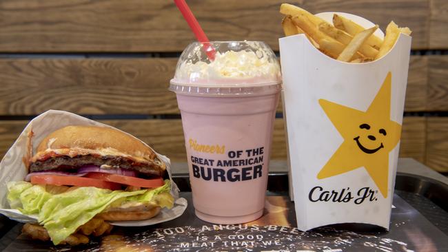 American burger chain Carl’s Jr has opened its first Victorian store at Westfield Knox. Picture: Andy Brownbill