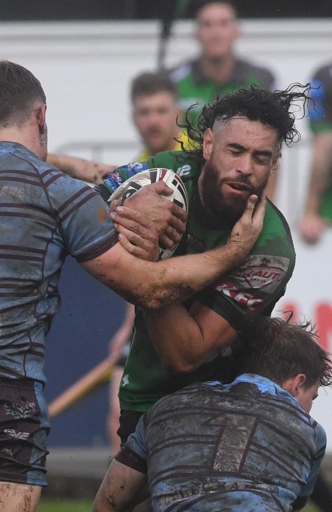 Townsville Blackhawks against Central Coast Capras at Jack Manski Oval. Blackhawks Isaiah Latu. Picture: Evan Morgan