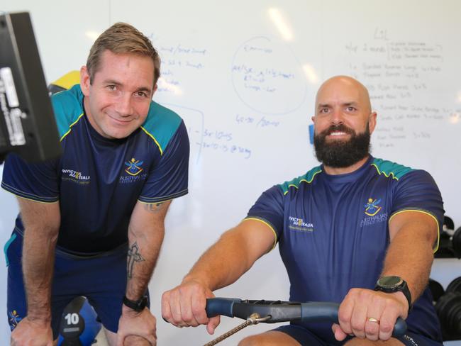 (L-R) Brian Heilbronn, JCU Lecturer in Sports and Exercise Science and Exercise Physiology and JCU Veterans Physical Activity and Sports Performance Program co-ordinator and Torben Louwen-Skovdam, Townsville veteran and Invictus Team Australia athlete