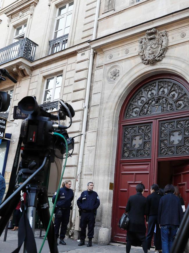 Cameras outside the luxury residence where Kim Kardashian West was staying. Picture: AFP/Thomas Samson