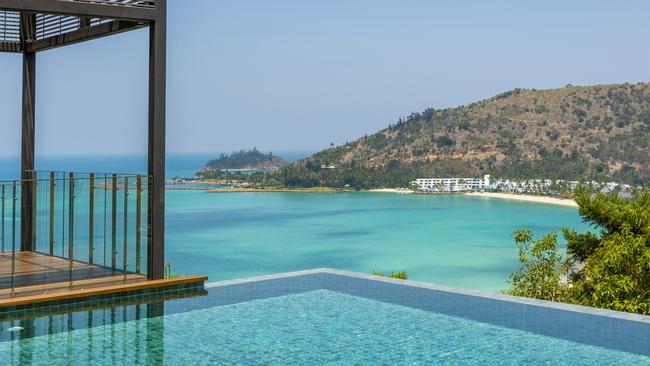 The view from the pool in the villa for sale in Hayman Estates, Hayman Island.