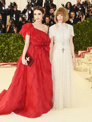 Anna Wintour and daughter Bee Shaffer in a Valentino haute couture gown at the 2018 Met Gala. Picture: Getty