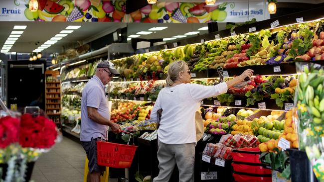 Customers shop for fresh fruit and vegetables. Picture: Nikki Short