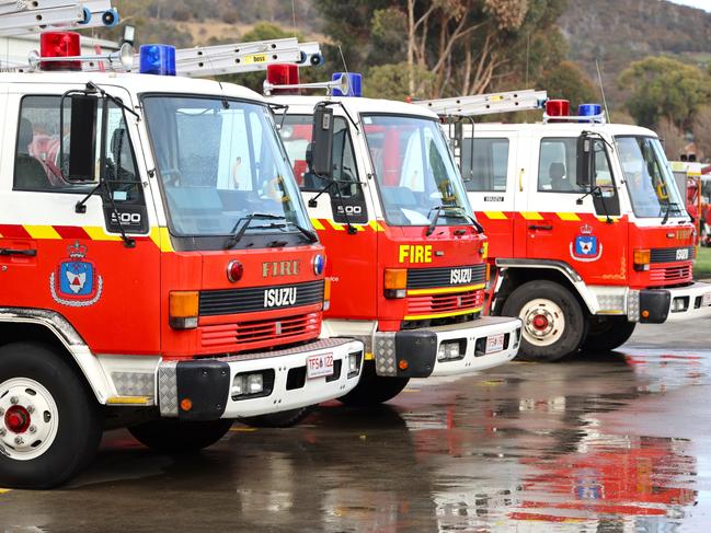 Tasmania Fire Service vehicles at Cambridge on Tuesday, July 2, 2024. TFS generic, file, emergency services Tasmania, fire trucks