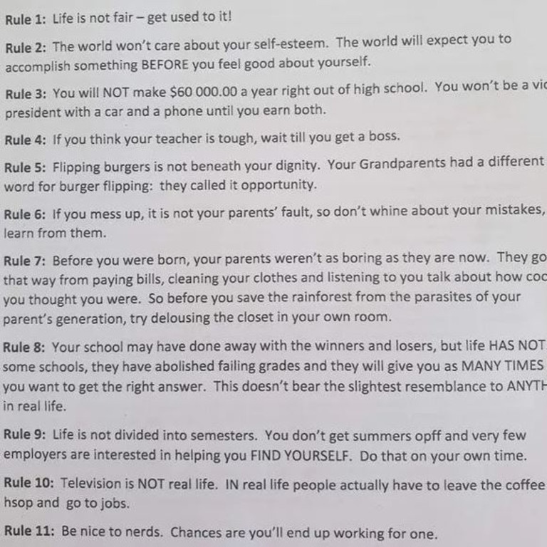 New Zealand dad shares ridiculous workplace rules for daughter’s first ...