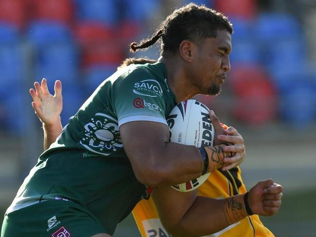 Kanaan Magele playing in the Meninga Cup for Ipswich Jets.