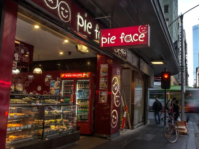 The Pie Face store in the city Cnr Elizabeth and Flinders Lane on Thursday 3rd July, 2014. Picture: Mark Dadswell