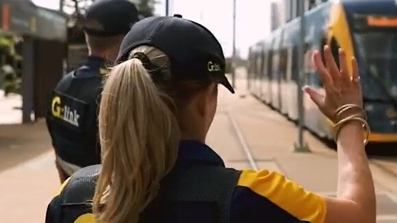 G:link customer service staff at a Gold Coast light rail station.