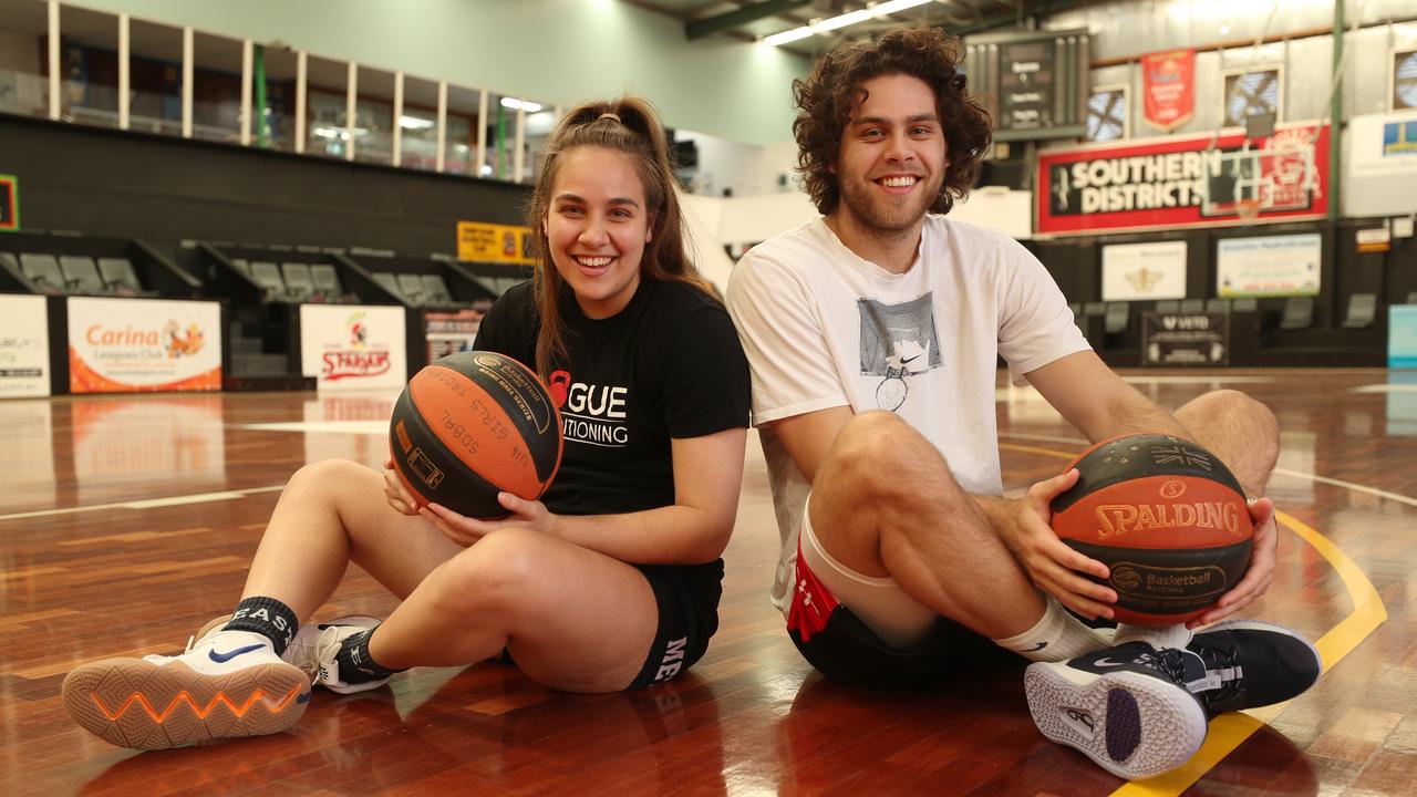 Jessica McDowell-White, daughter of Brisbane triple premiership star Darryl White. She is playing for the Australian Indigenous all stars ahead of the USA V AUS games at Marvel Stadium. Pictured with her brother Will in 2019. Pic Peter Wallis