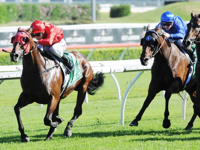 Photographs: Simon Bullard. Race 8 - 5:05PM LIVERPOOL CITY CUP (1300 METRES). Winner 'Charlie Boy' ridden by Blake Shinn.