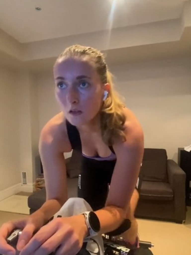 People are obsessed with Zwift, a cycling platform. Picture: TikTok