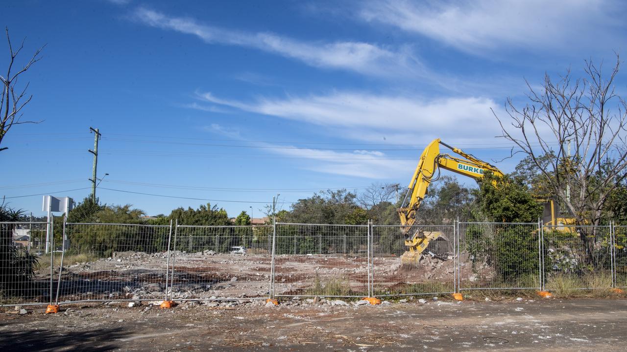 Old Snap Fitness building on corner of James and West streets demolished. Thursday, June 10, 2021. Picture: Nev Madsen.