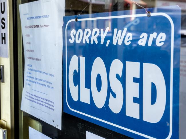 MELBOURNE, AUSTRALIA - NewsWire Photos September 20, 2021:  Closed signs on the doors of retail businesses in Kilmore in the Mitchell Shire in Victoria as it enters a 7 day lockdown as part of Victorias COVID restrictions.,Picture: NCA NewsWire / David Geraghty