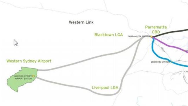 Mr Brown said fast rail from the CBD, through Parramatta and to the new airport site wouldn’t help drive growth in the west like a north south rail link would.