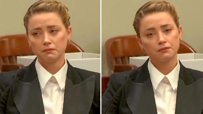 Amber Heard appears to fight back tears as her witness speaks about abuse she endured as a child.